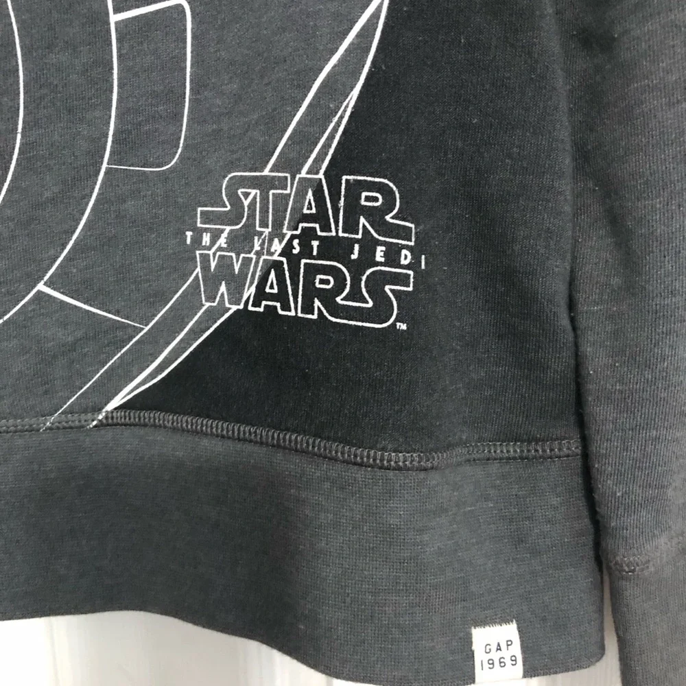 Gap 1969 Star Wars BB-8 hooded‎ grey sweatshirt boys size XL 12 school outdoor